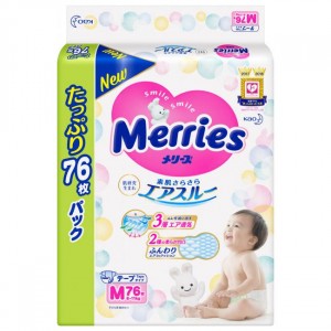 Sauskelnės Merries M 6-11 kg 76 vnt.